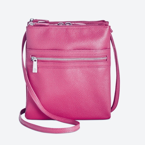 Giani Bernini Triple-zip Pebble Leather Dasher Bag - Picture 2 of 10